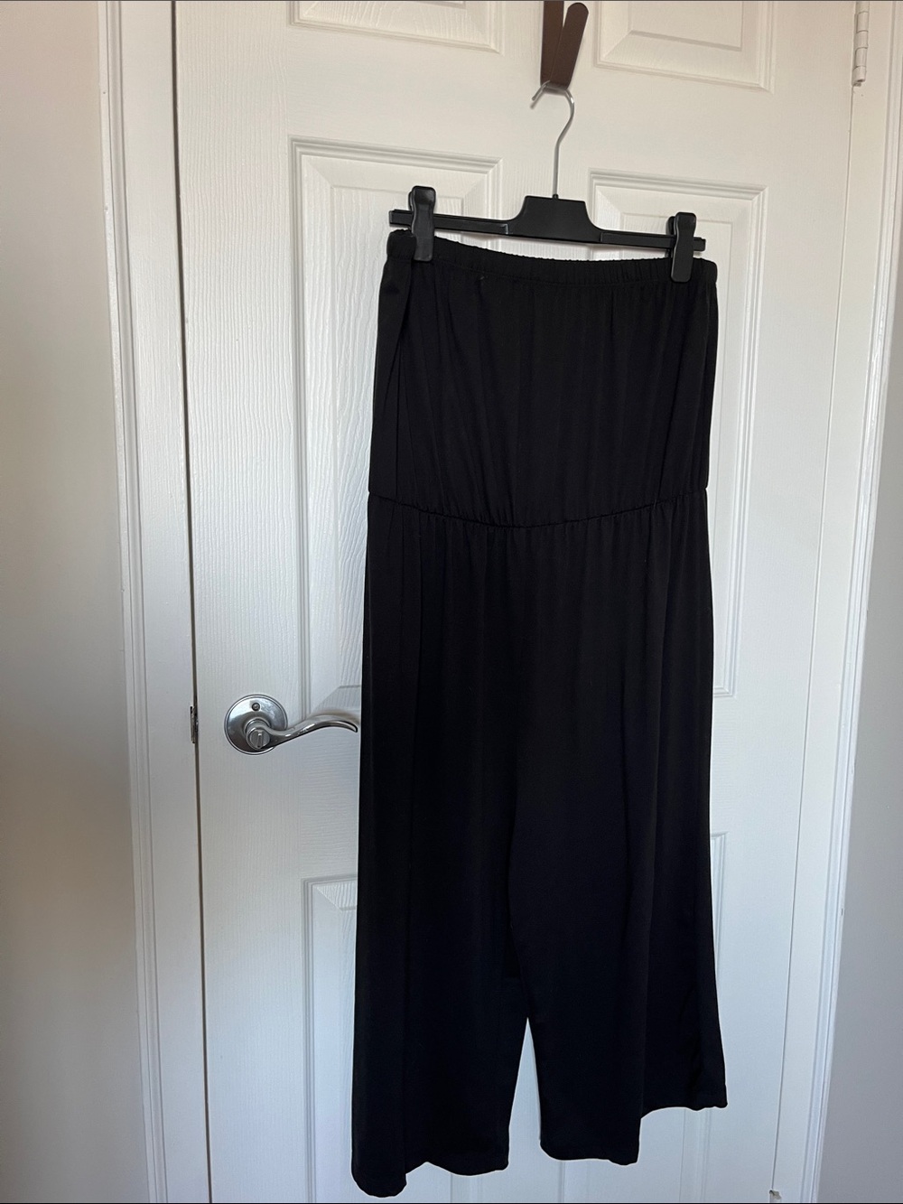 Black Wide-Leg Pull-On Jumpsuit